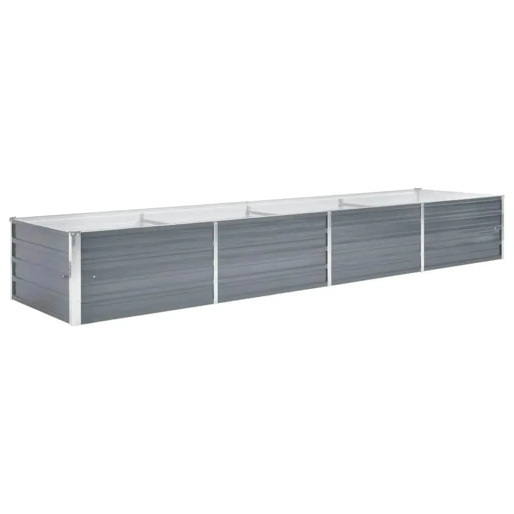 Raised Garden Bed Planter Box Galvanised Steel 320x80x45cm Grey