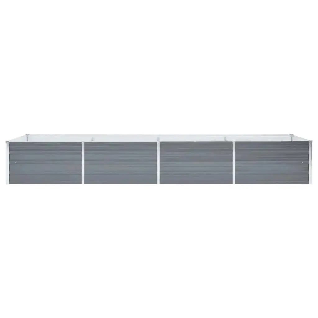 Raised Garden Bed Planter Box Galvanised Steel 320x80x45cm Grey