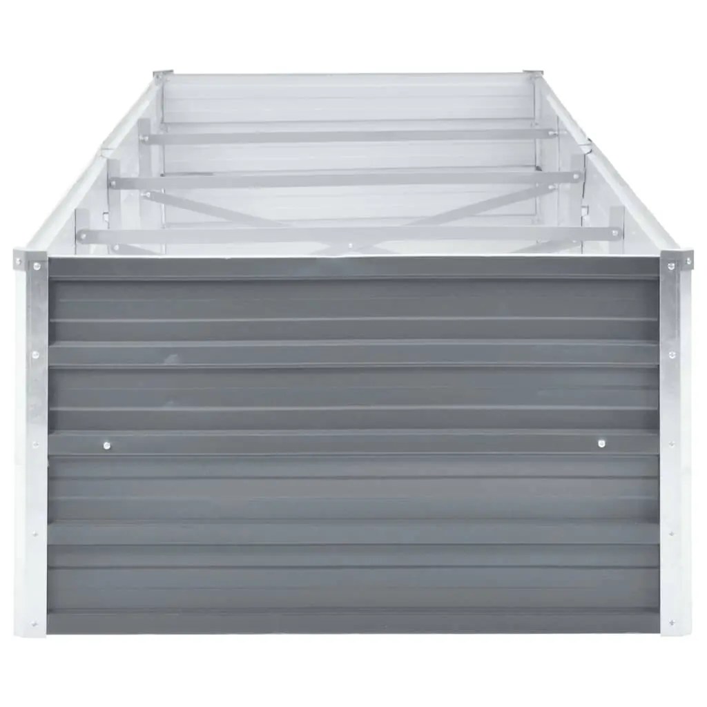 Raised Garden Bed Planter Box Galvanised Steel 320x80x45cm Grey