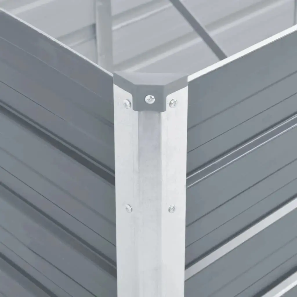 Raised Garden Bed Planter Box Galvanised Steel 320x80x45cm Grey