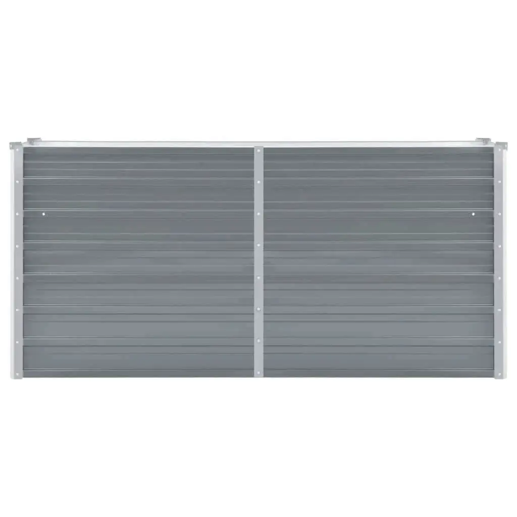 Raised Garden Bed Galvanised Steel 160x40x77cm Grey Outdoor Planter Box