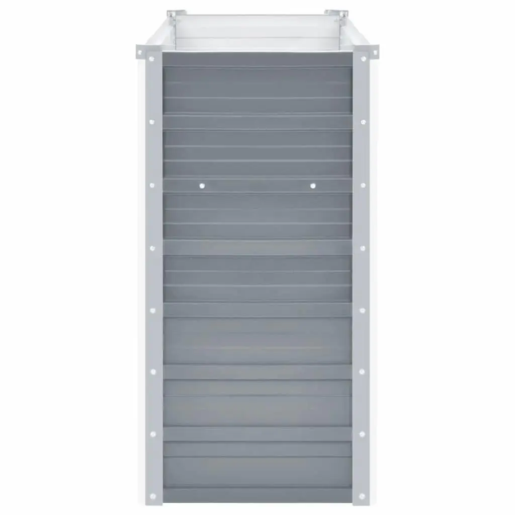Raised Garden Bed Galvanised Steel 160x40x77cm Grey Outdoor Planter Box