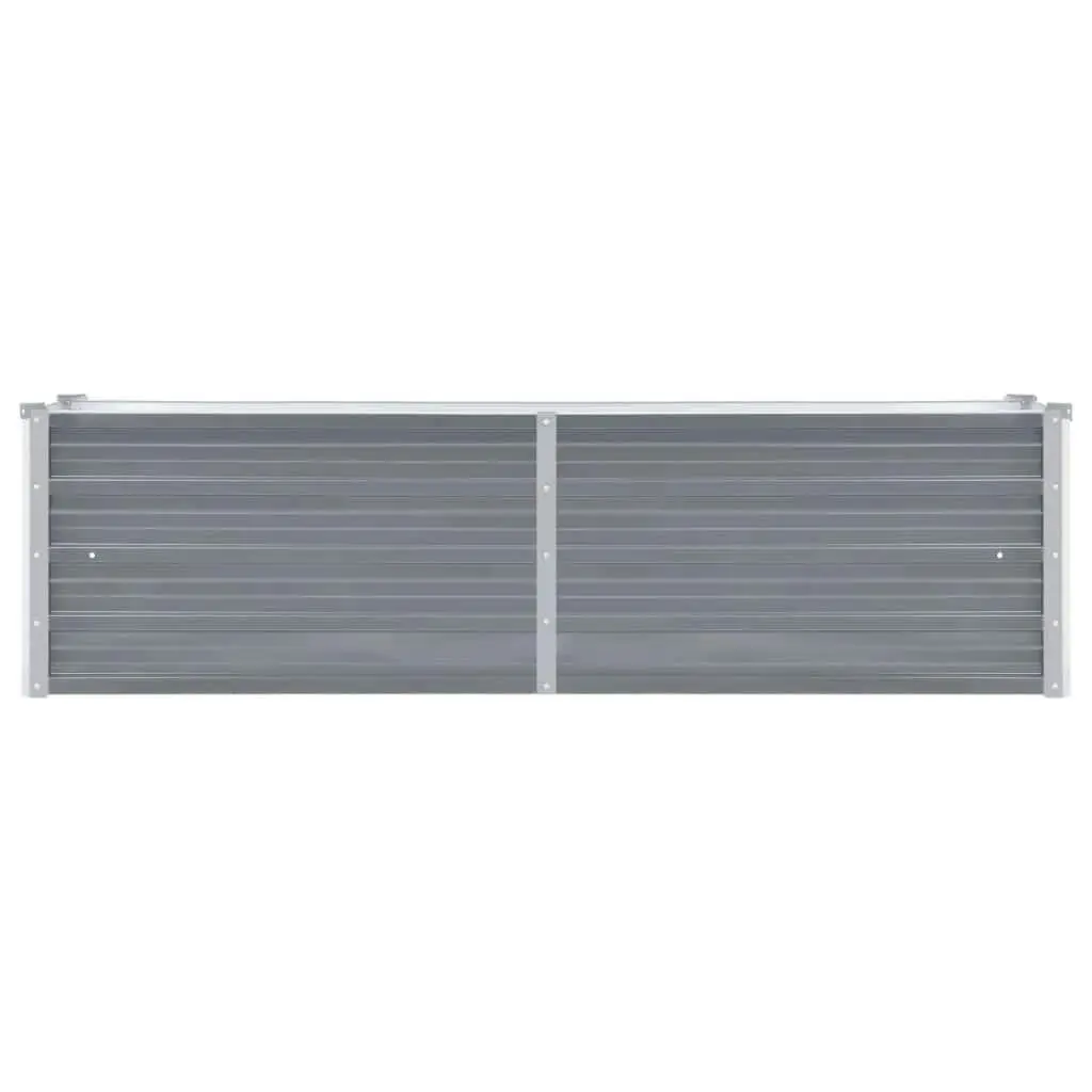 Raised Garden Bed Galvanised Steel 160x40x45cm Grey