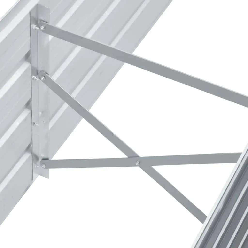 Raised Garden Bed Galvanised Steel 160x40x45cm Grey