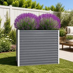 Durable Raised Garden Bed in Galvanised Steel 100x40x77cm