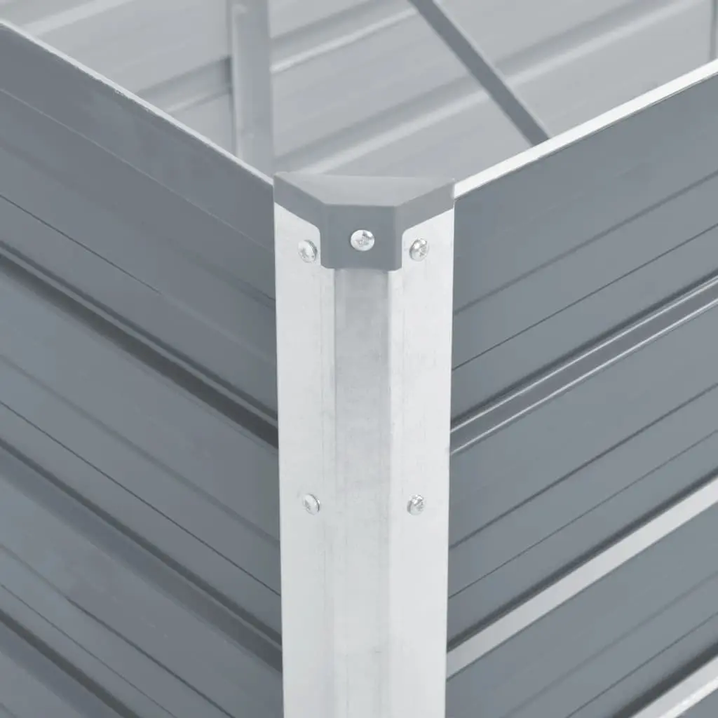 Raised Garden Bed Galvanised Steel 100x40x77cm Grey