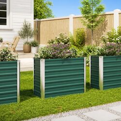 Heavy-Duty Metal Raised Bed Planter for Outdoor Use