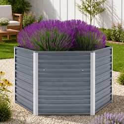 Galvanised Steel Square Raised Garden Bed 129x129x77 cm