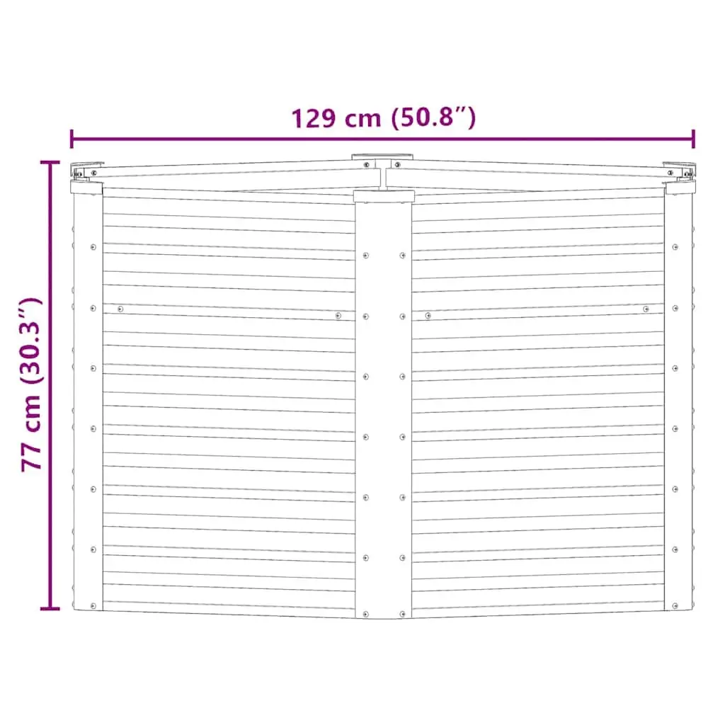 Square Raised Garden Bed Galvanised Steel 129x129x77 cm Grey