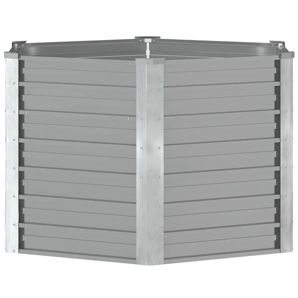 Square Raised Garden Bed Galvanised Steel 129x129x77 cm Grey
