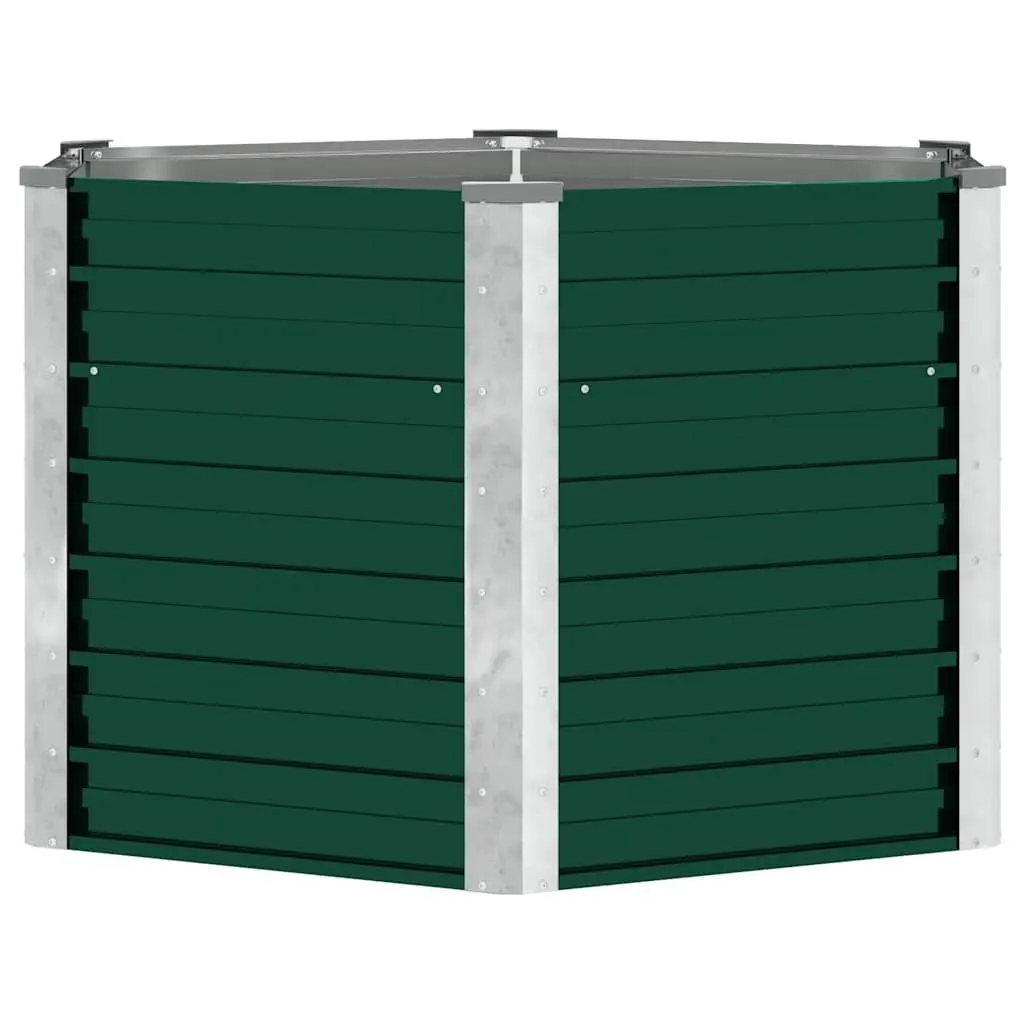 Raised Bed Planter Box Galvanised Steel 129 x 129 x 77 cm Green
