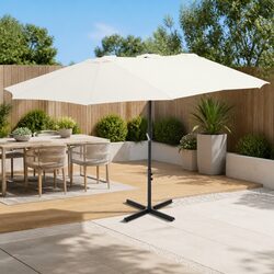 Beige Outdoor Garden Parasol Umbrella 460x270cm