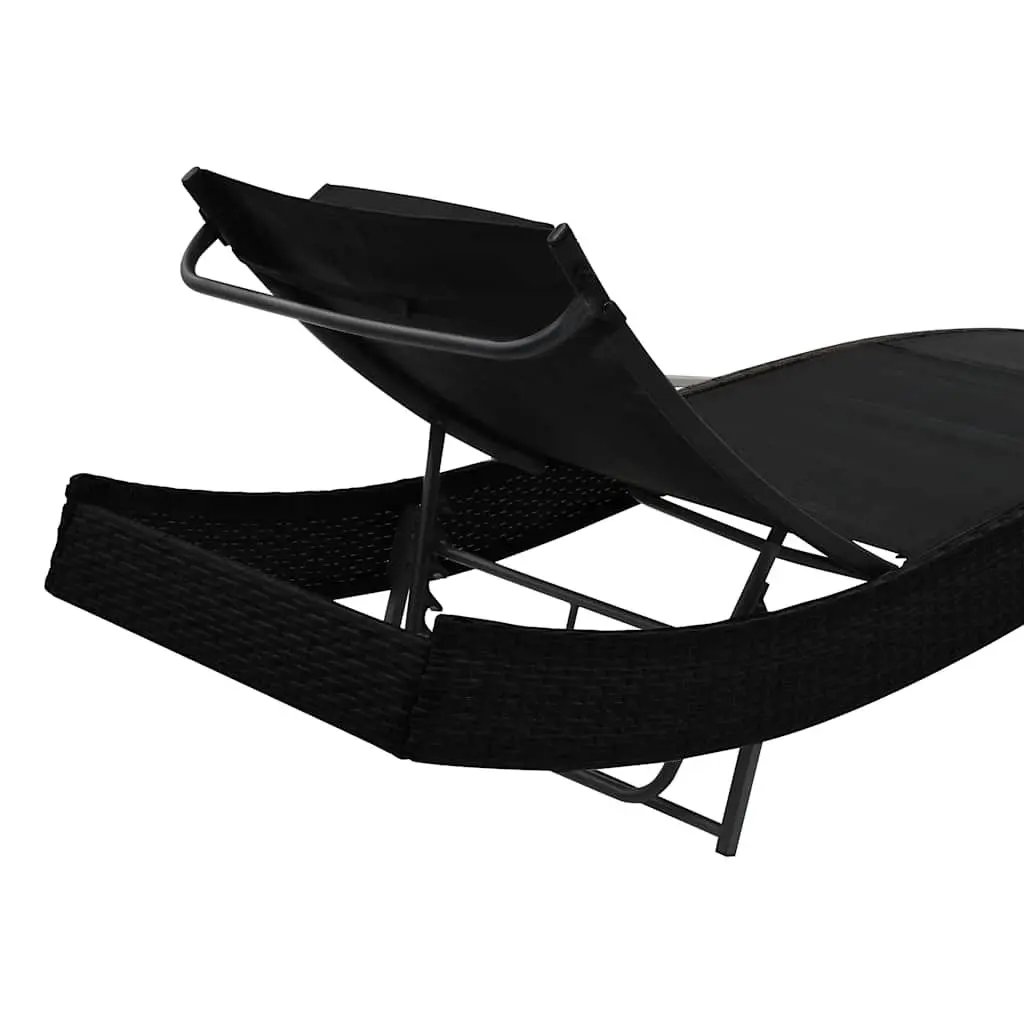 2-Piece Sun Loungers Set with Side Table