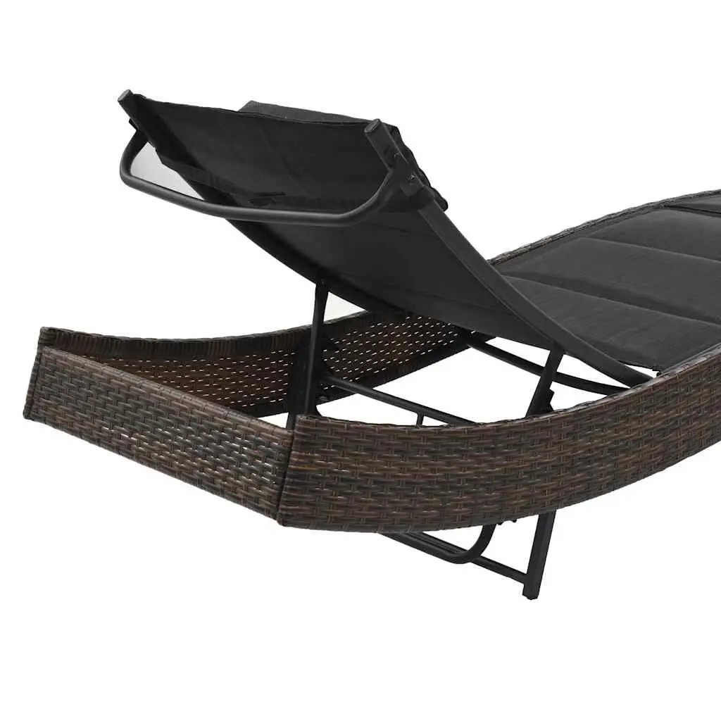 Poly Rattan Sun Lounger with Adjustable Backrest