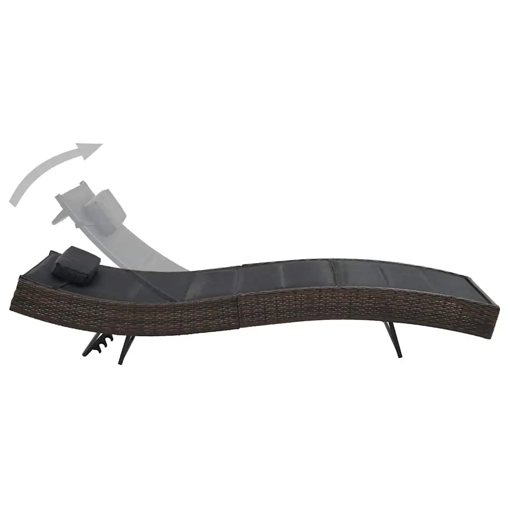 Poly Rattan Sun Lounger with Adjustable Backrest