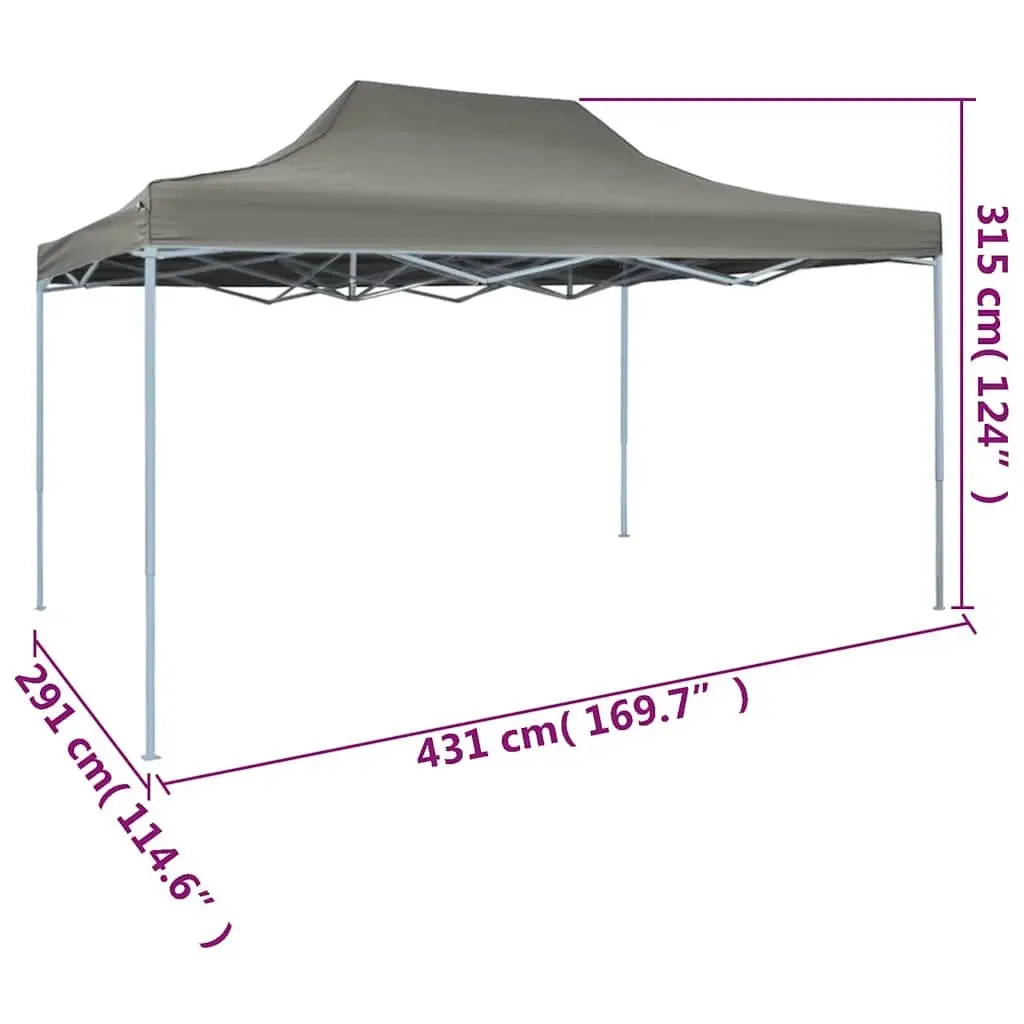 Foldable Pop-Up Tent 3x4.5m Outdoor Canopy Party Gazebo Anthracite with Stakes