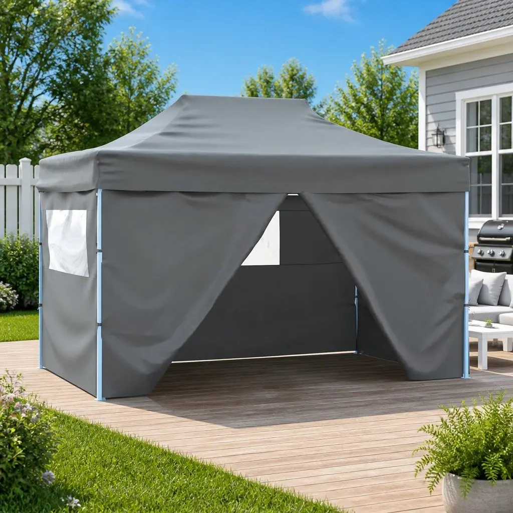 Foldable Pop-Up Tent 3x4.5m with 4 Side Walls