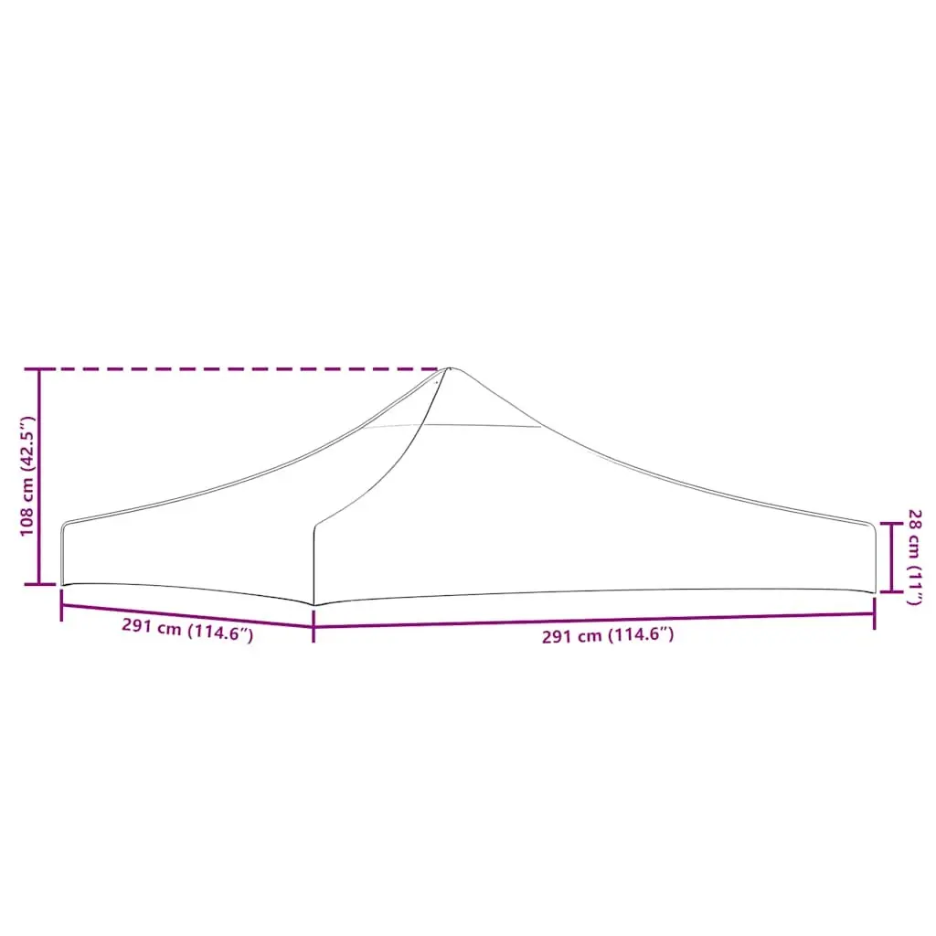 3x3m Anthracite Oxford Fabric Canopy Roof
