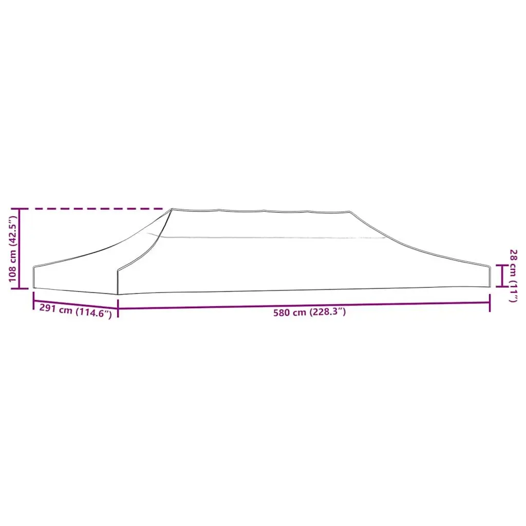 Cream Replacement Canopy Top for 3x6 m Party Tents