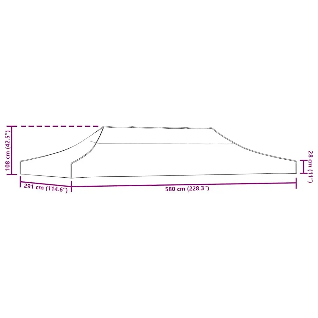 Replacement Canopy Top 3x6 m Anthracite for Party Tents