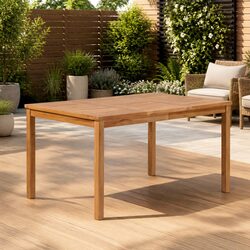 Outdoor Dining Table 150x90x77 cm Solid Teak Wood Garden Patio Furniture