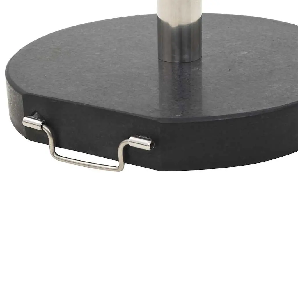 Round Parasol Base Granite Umbrella Stand Weight Plate Black 28.5kg Outdoor