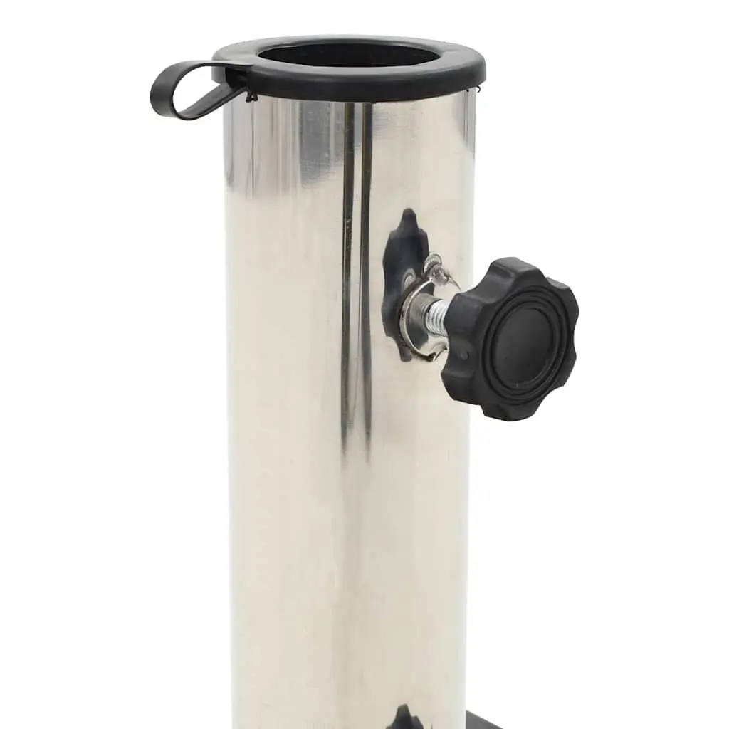 Parasol Base Black Granite Square Outdoor Umbrella Stand Stainless Steel Tube