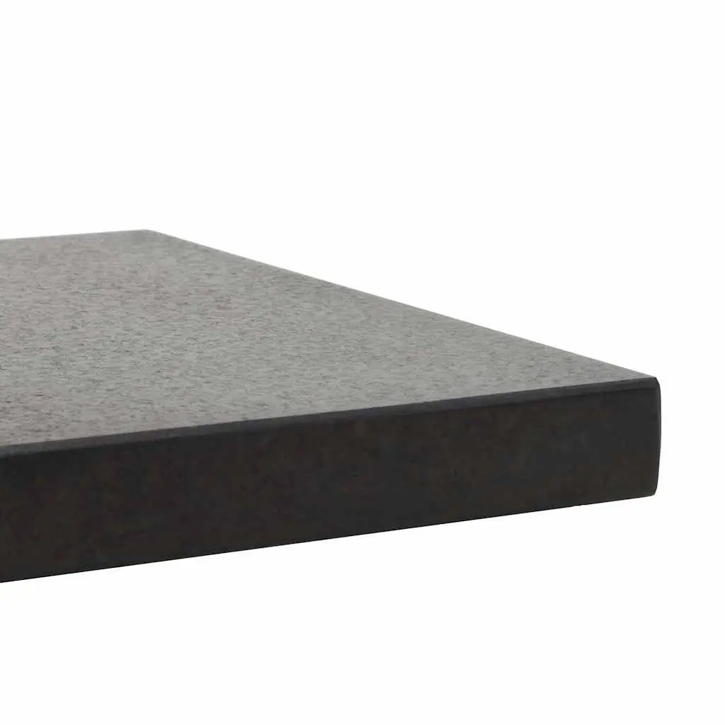 Parasol Base Black Granite Square Outdoor Umbrella Stand Stainless Steel Tube