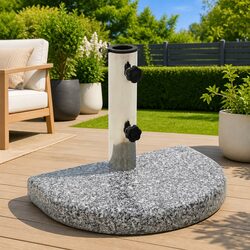 Granite Curved Parasol Base 10kg - Grey Stability