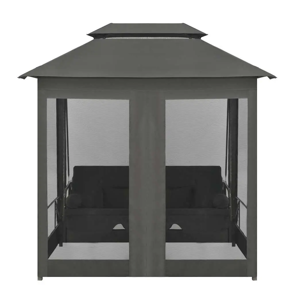 Outdoor Swing Bench Canopy Bed Anthracite Steel