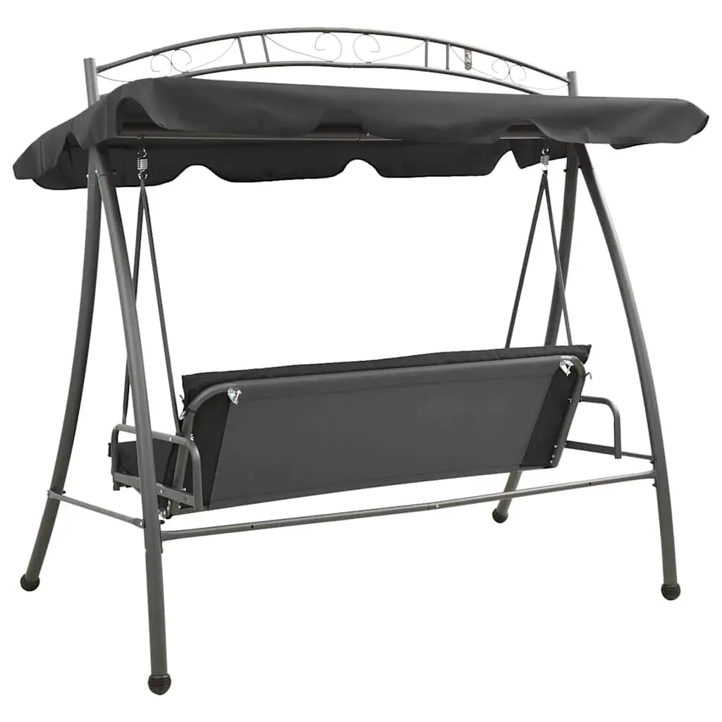 Outdoor Swing Bench with Convertible Canopy