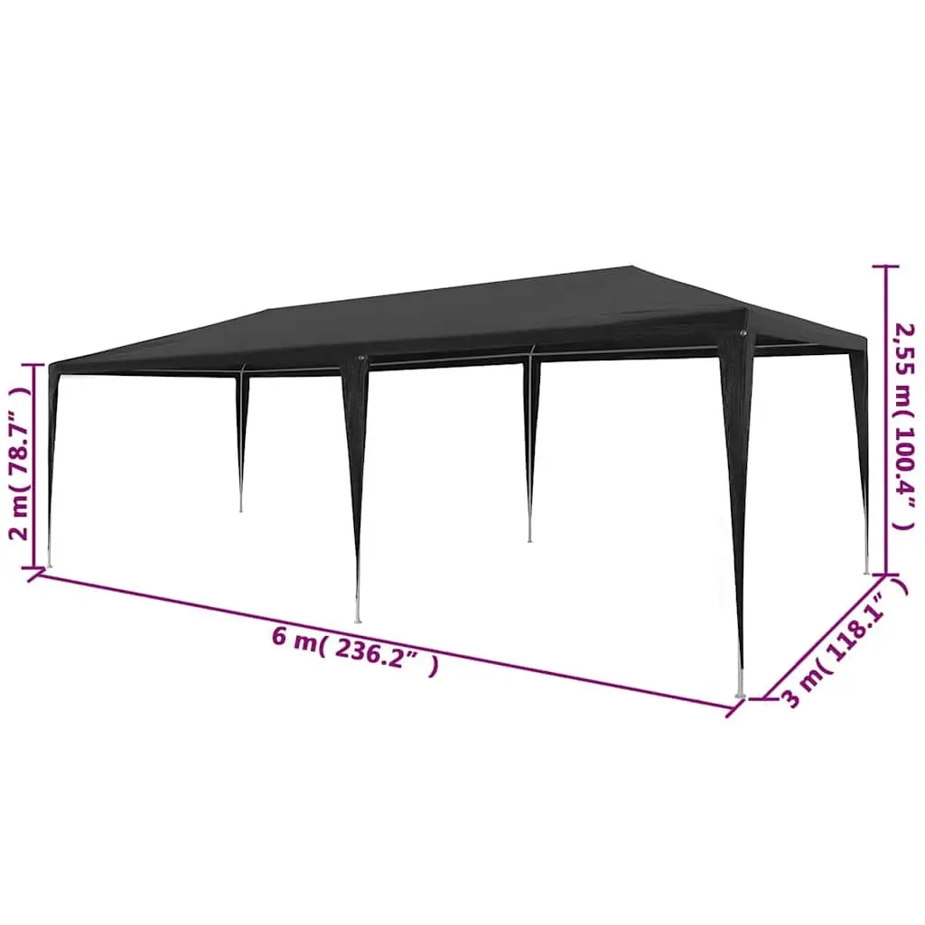 3x6m Outdoor Canopy Tent with Anthracite Finish