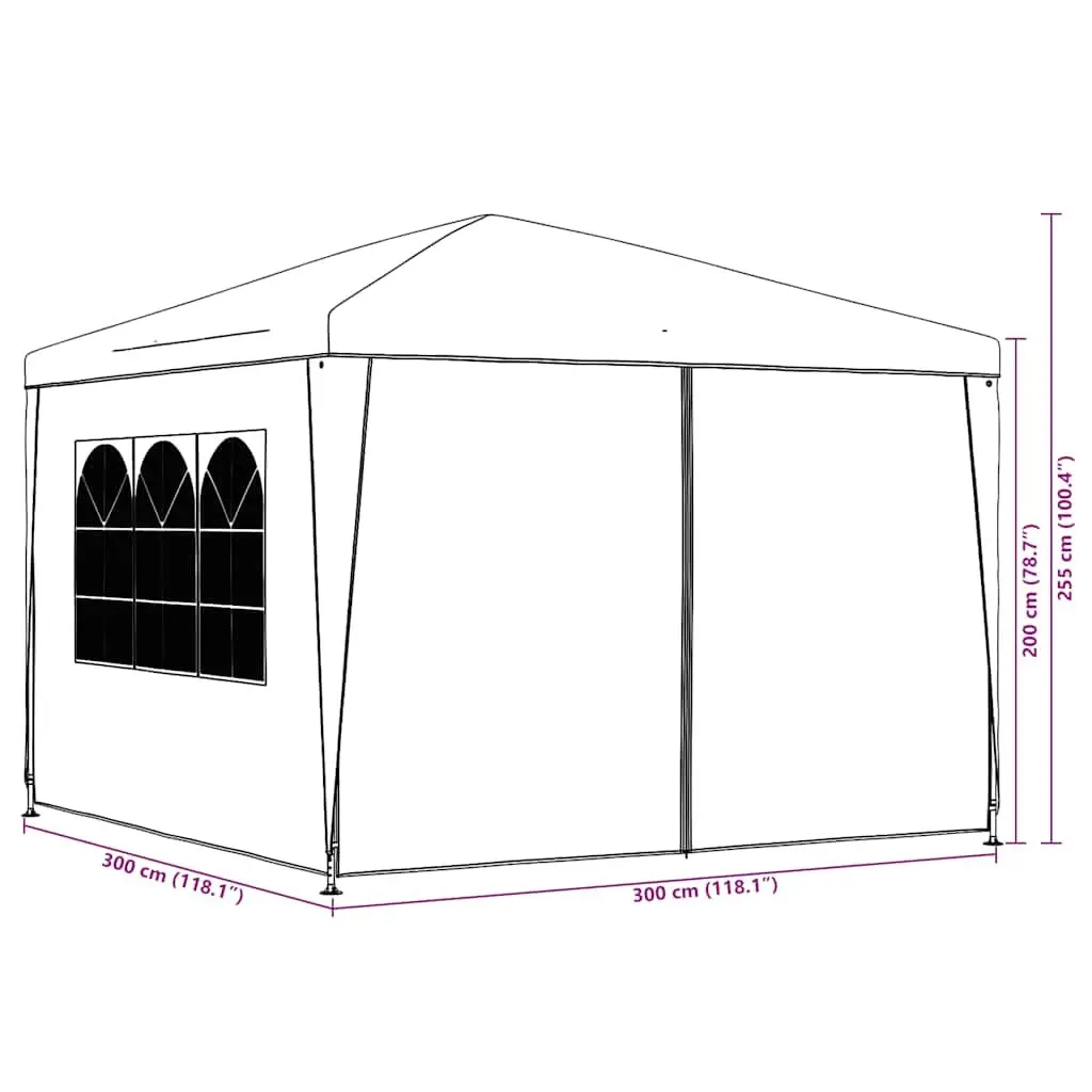 Party Tent Polyethylene 3x3m Anthracite