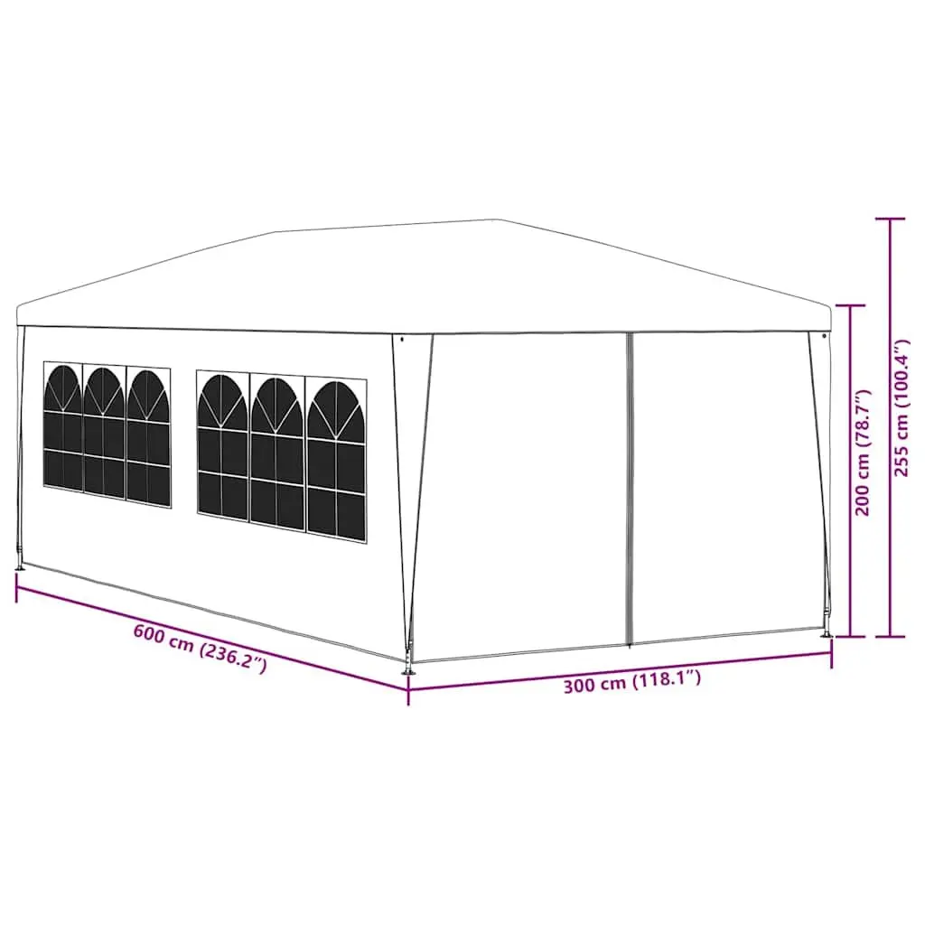 Party Tent Polyethylene 3x6 m Anthracite