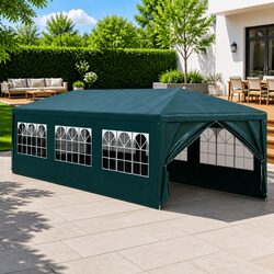 Green 3x9m Outdoor Canopy Party Tent with Side Panels