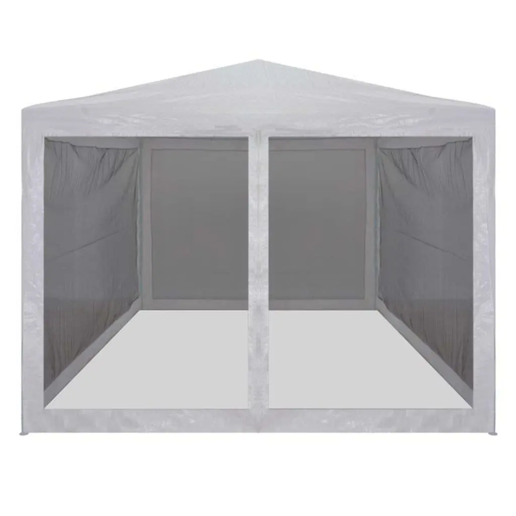 Party Tent PE 3x3m White with Mesh Sidewalls
