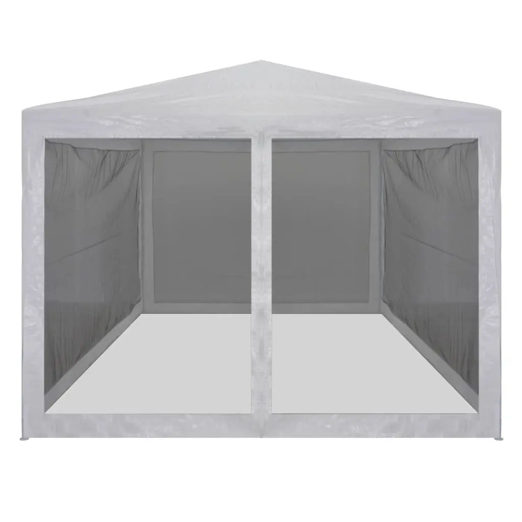 Party Tent PE 4x3m White with Mesh Sidewalls