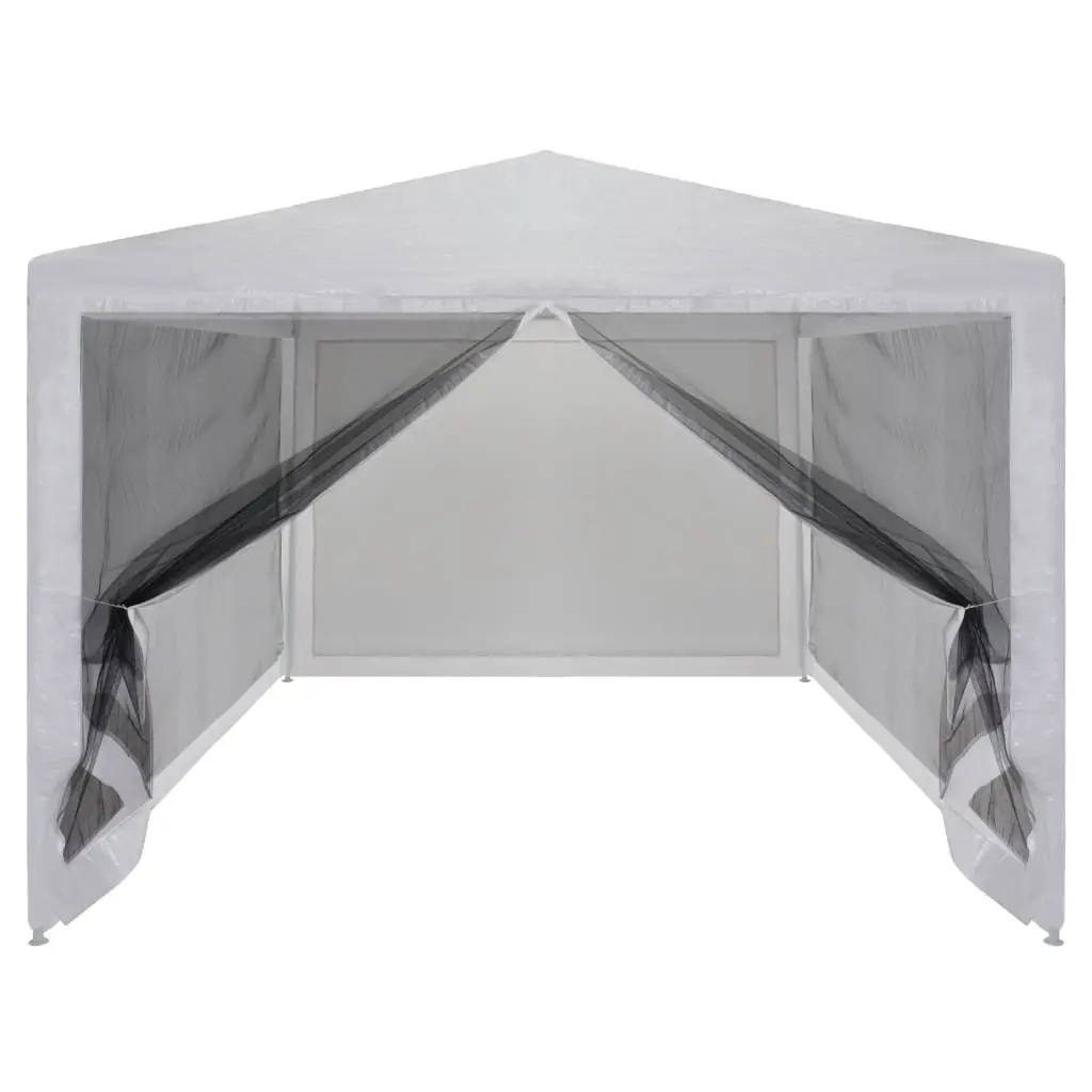 Party Tent PE 4x3m White with Mesh Sidewalls
