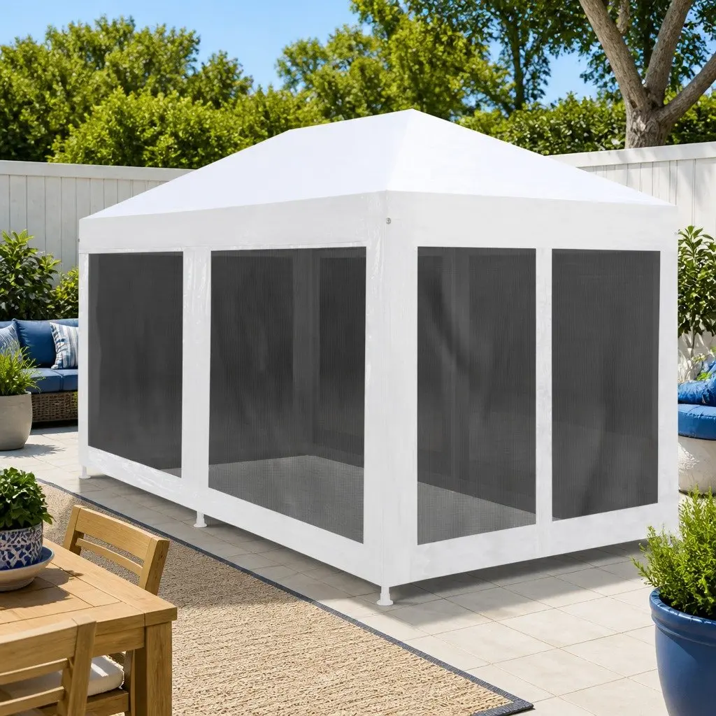 Party Tent 6x3 m with Mesh Sidewalls