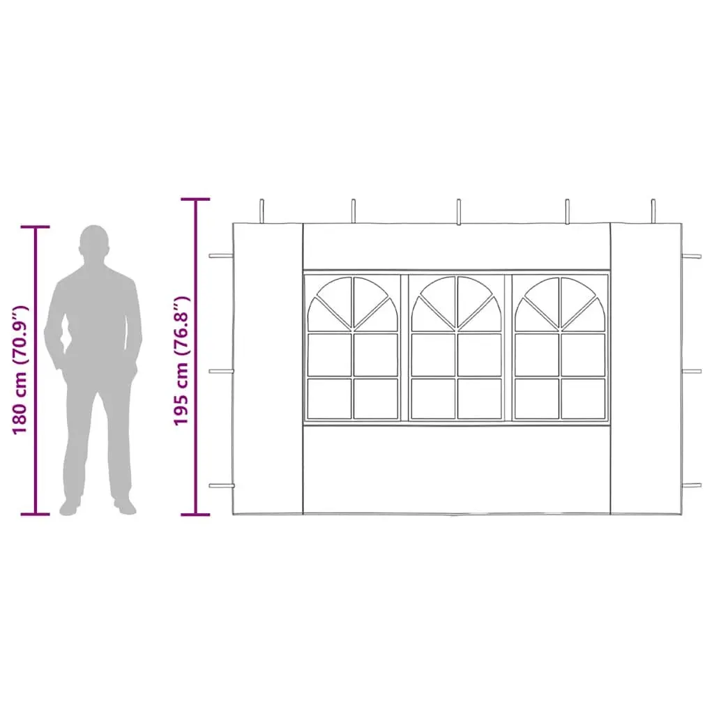 Weather-Resistant Marquee Tent Sidewall Panels with Windows