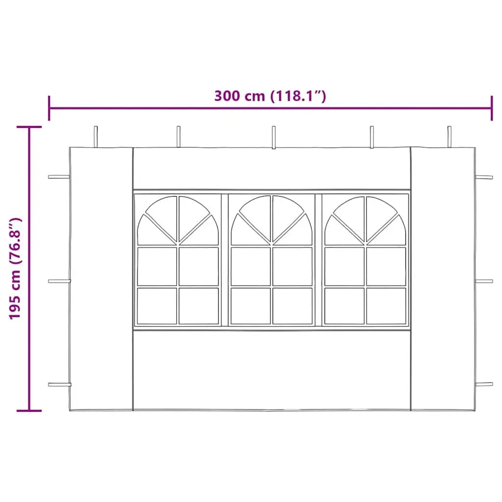 Weather-Resistant Marquee Tent Sidewall Panels with Windows