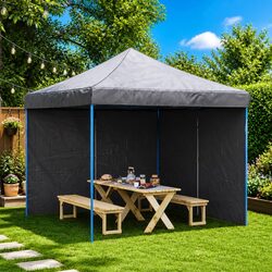 Premium Anthracite Party Tent Sidewall with Zipper - 2 Pack