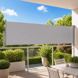 Durable Grey Retractable Side Awning 100 x 300 cm