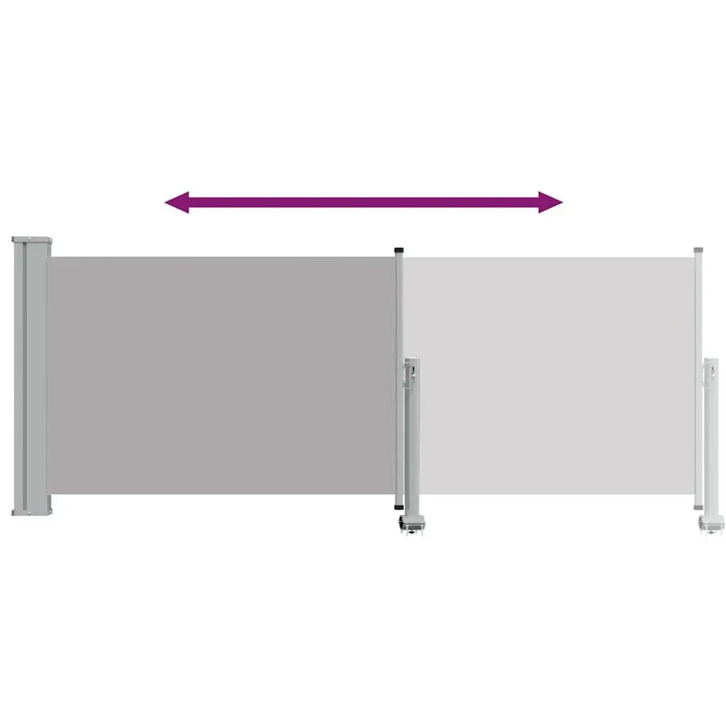 Grey Retractable Side Awning 100 x 300 cm