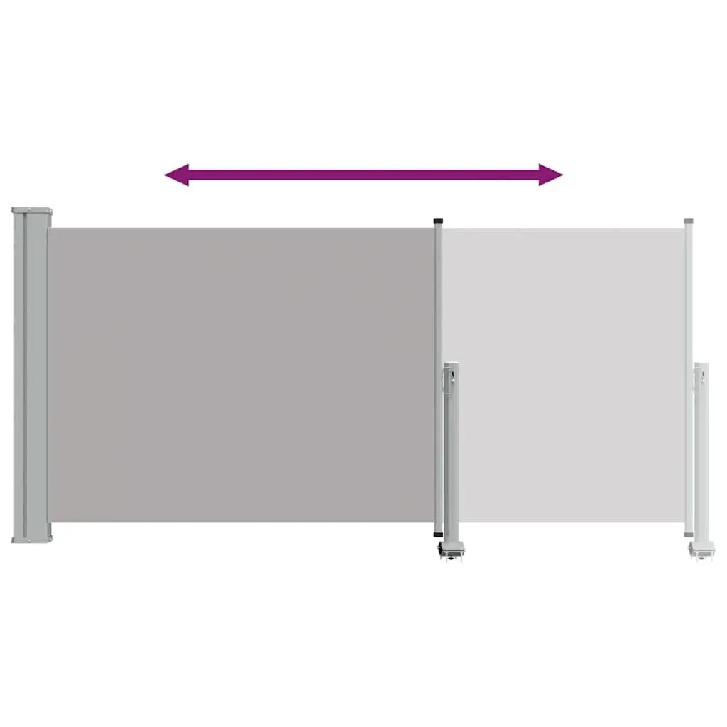 Grey Retractable Side Awning 120 x 300 cm