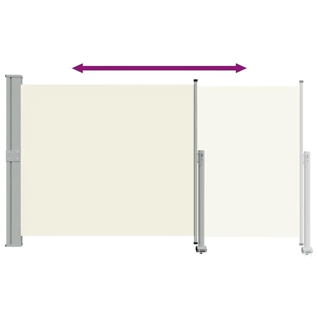 Cream Retractable Side Awning 140 x 300 cm
