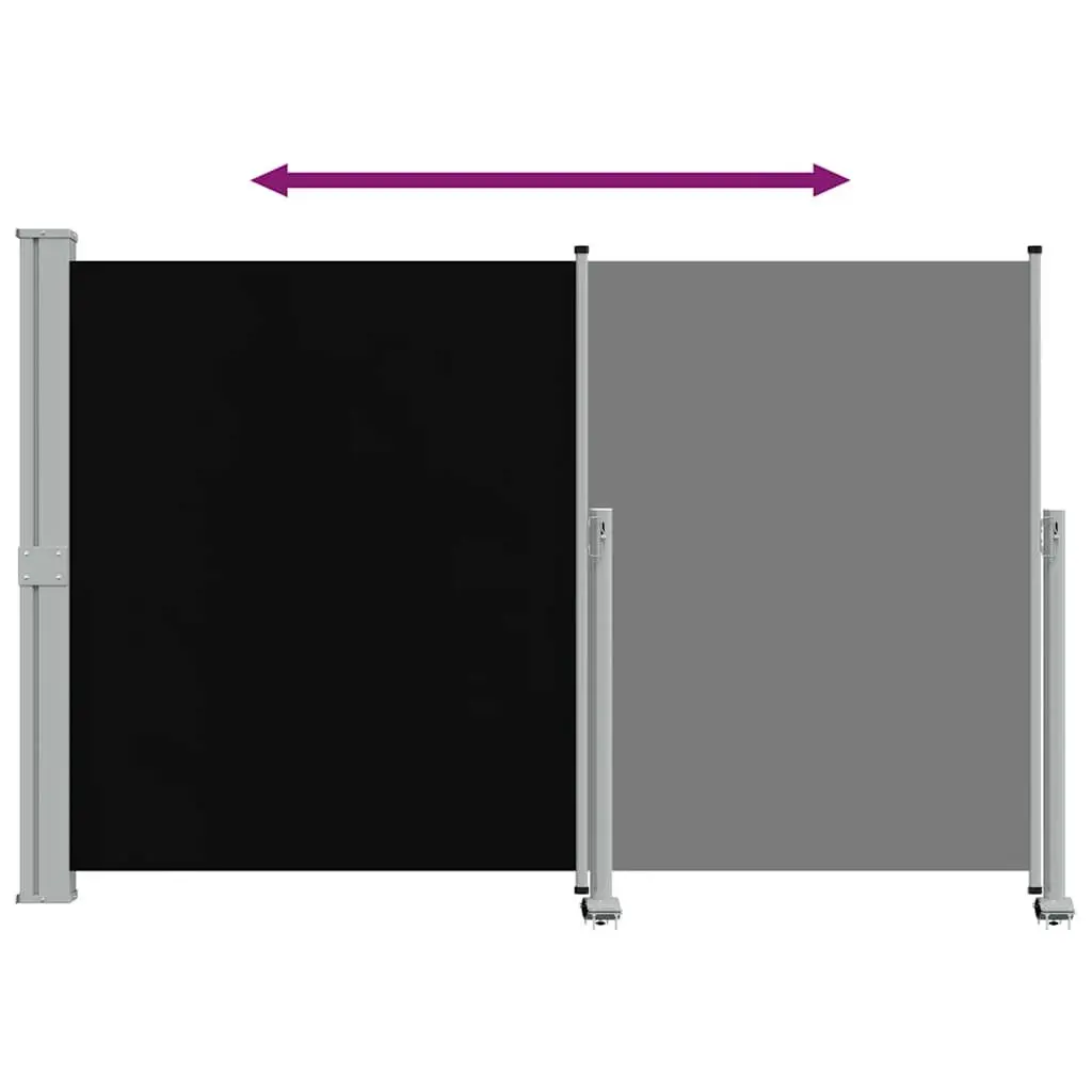 Retractable Side Awning Polyester 160 x 300 cm Black