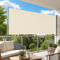 Patio Retractable Side Awning 160 x 300 cm Outdoor Sunshade Privacy Screen Cream