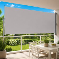 Stylish Grey Retractable Side Awning 160 x 300 cm