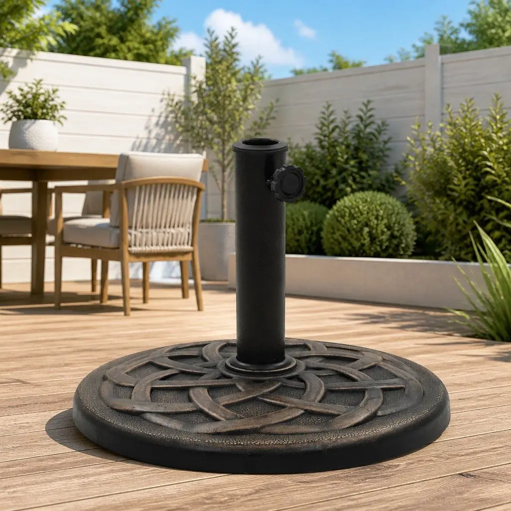 Round Polyresin Umbrella Stand for Patios
